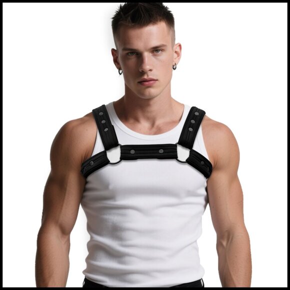 Adjustable Neoprene Sport Harness Nylon Exterior Alloy Rivets Men's Active Wear